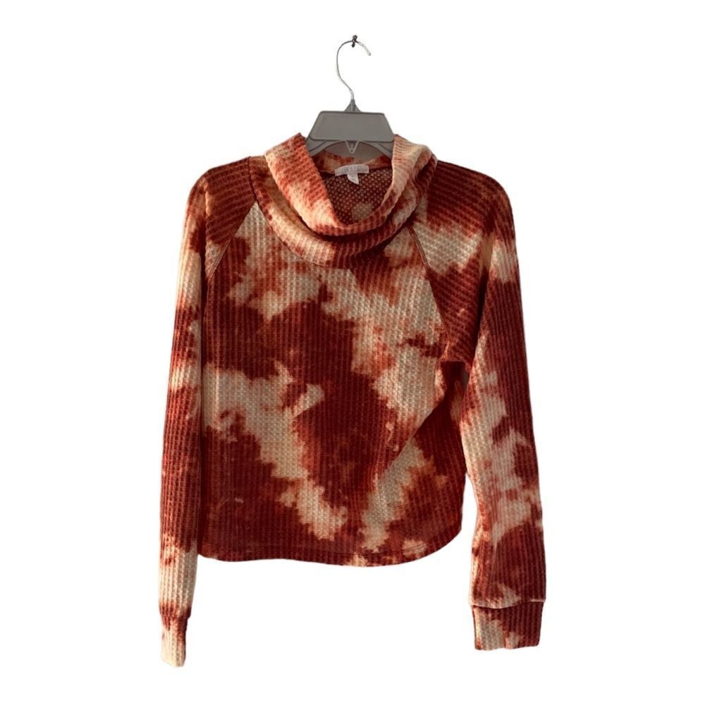 Abound Tie Dye Ribbed Cowl Neck  Sweater NWT XS Rust